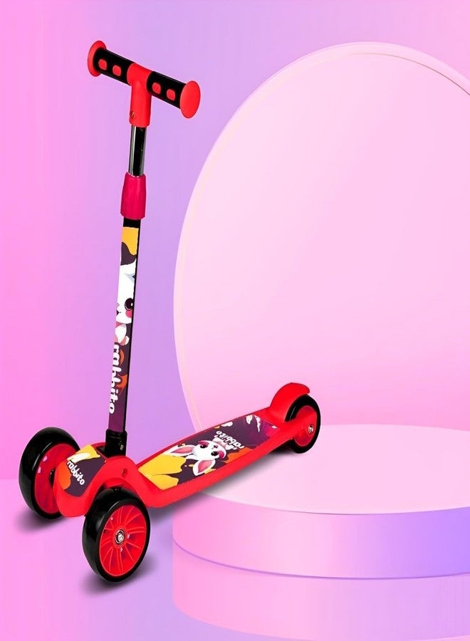 Lacossi Scooter for Kids - Kids Scooter, Skate Scooter, Runner Scooter, Kick Scooter for Kids, Boys, Girls Adjustable Height, Foldable & Weight Capacity 70 kgs with for Indoor and Outdoor (Red) - Image 1